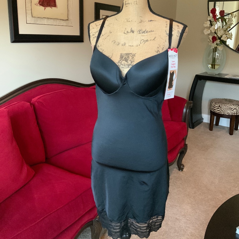 SPANX Black Slip Shapewear with Lace Hem